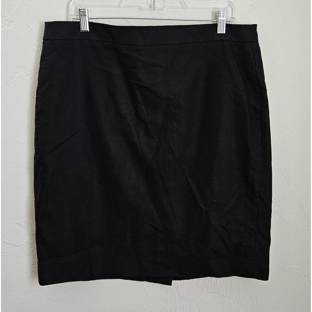 J. by J. Crew Women's Black Skirt 100% Cotton Size 14 Business Casual  Corporate